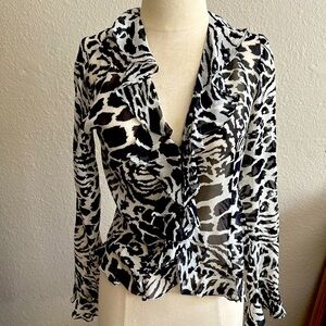 100% silk leopard blouse by Georgiou